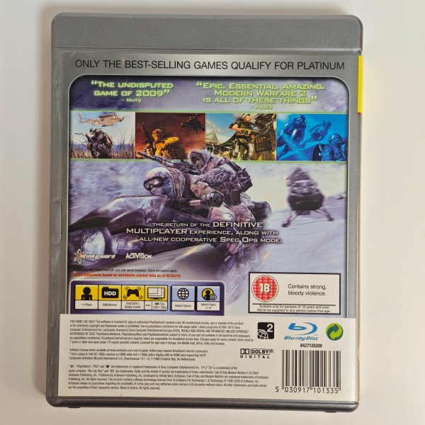 Игровой диск SONY PS3 call of duty2