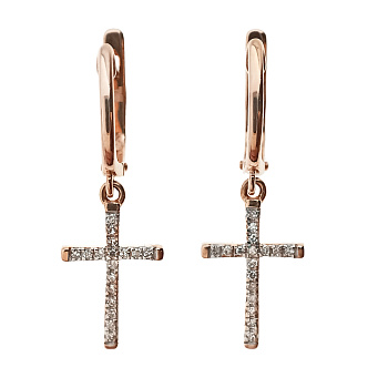 Серьги из золота 585 пробы с бриллиантами