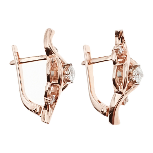 Серьги из золота 585 пробы с бриллиантами