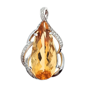 Кулон из золота 585 пробы с бриллиантами и бериллом