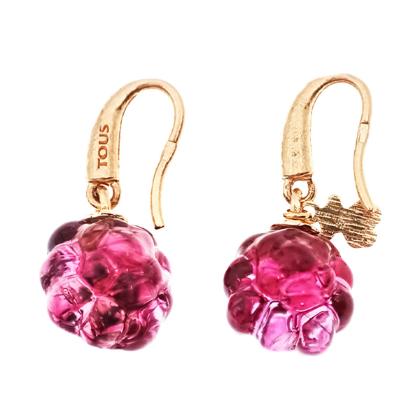 Серьги из золота 750 пробы с корундом с.