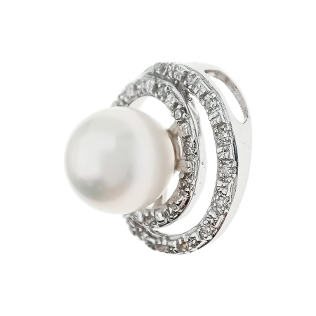 Кулон из золота 585 пробы с бриллиантами и жемчугом