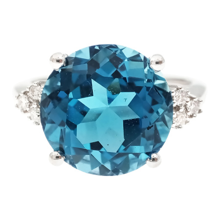 Кольцо из золота 585 пробы с бриллиантами и топазом