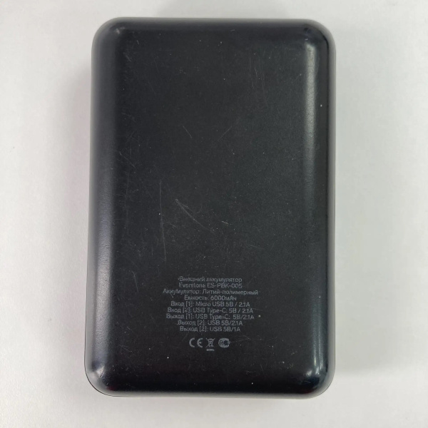 Внешний аккумулятор everstoe 6000 mah