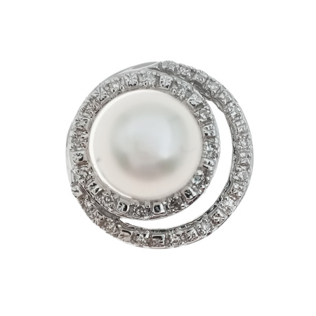 Кулон из золота 585 пробы с бриллиантами и жемчугом